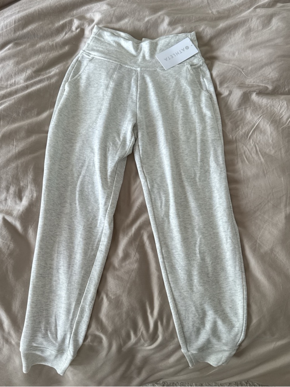 Athleta Heather Light Gray Jogger Sweatpants